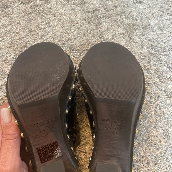 Jimmy Choo Black Patent leather peep toe Size 8 - Picture 8 of 10